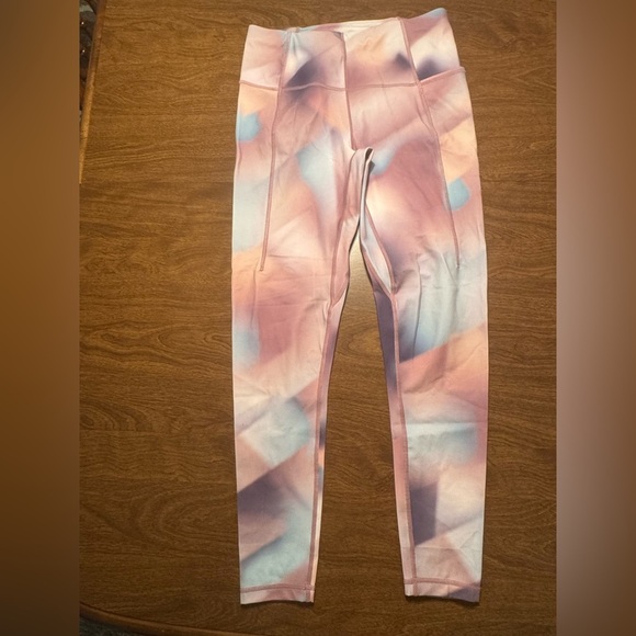 Sweaty Betty Pants - Sweaty Betty Pastel Pink and Blue Print Leggings, medium